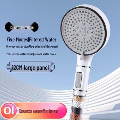 Five-Speed Large Panel Handheld Shower Head with Hose
