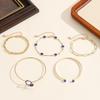 Vintage Blau Strass 5-teiliges geschichtetes Damen Armband Set