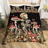 Feelyou Cute Mushroom Decor Duvet Cover Boys Girls Twin Size Moon Bedding Set Ultra Soft Skull No Comforter Mushroom Bedspread Cover Room De