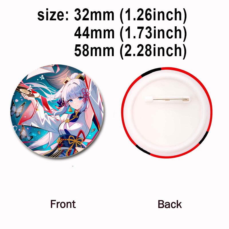 32/44/58mm Kamisato Ayaka Cartoon Badge Cute Tinplate Brooches Handmade Creative Enamel Pins for Clothes Backpack Gift Jewelry Accessories