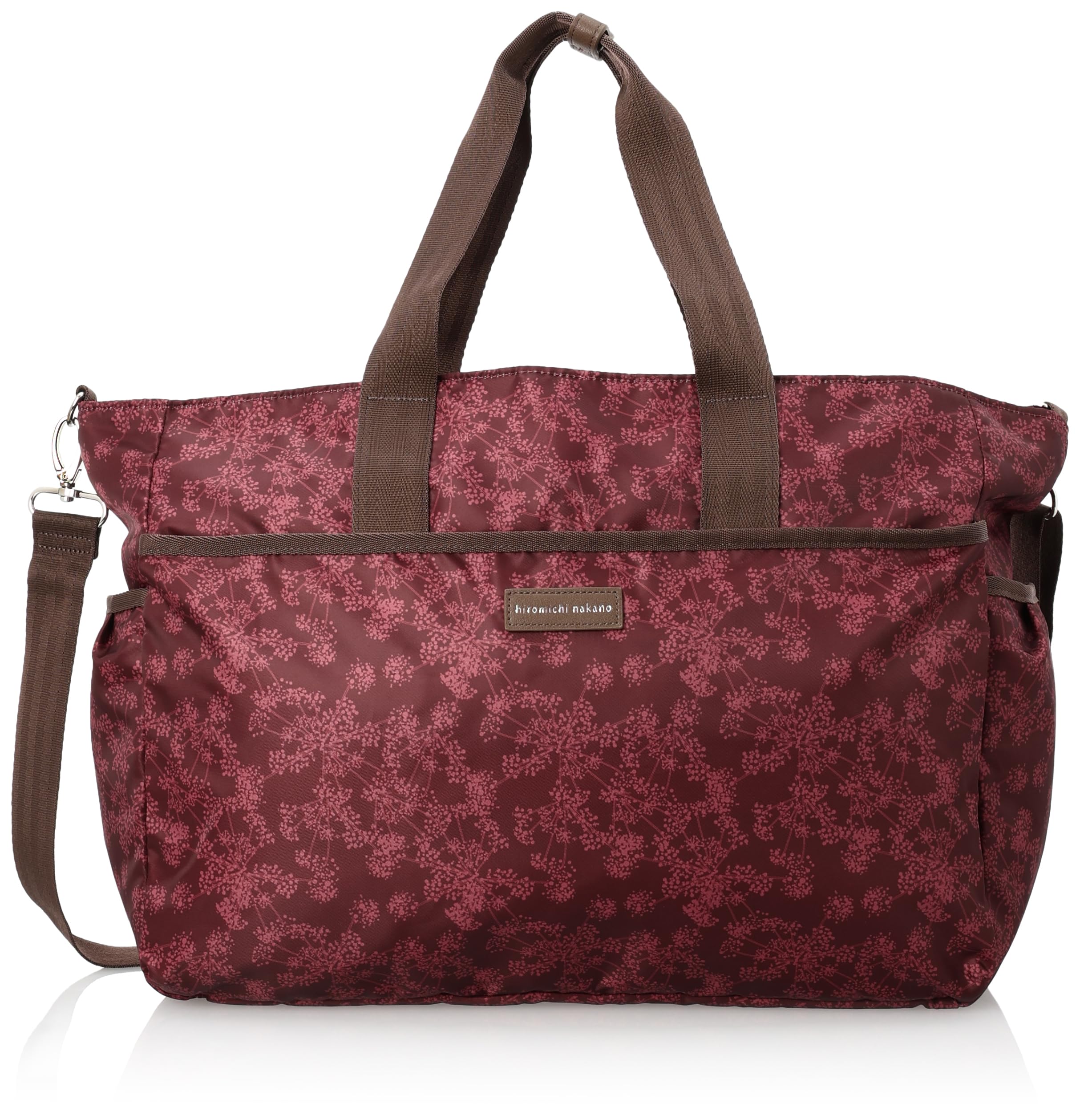 

Hiromichi Nakano Lacorto Boston Bag with Shoulder Wine Strap, No. 63694, (Floral Pattern)