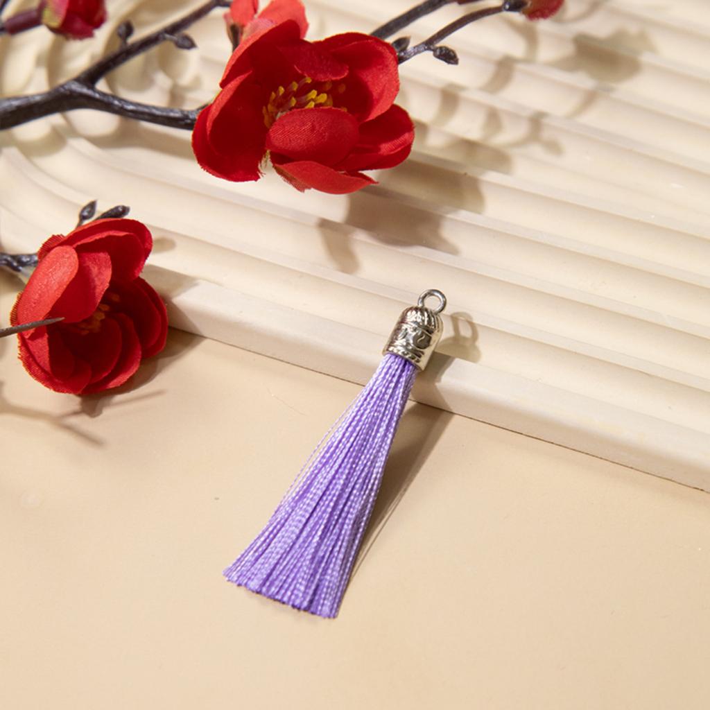 6cm Small Metal Tassel Pendant with Silver Cap for DIY Accessories Hanfu Clothing Decoration Handmade Craft Supplies