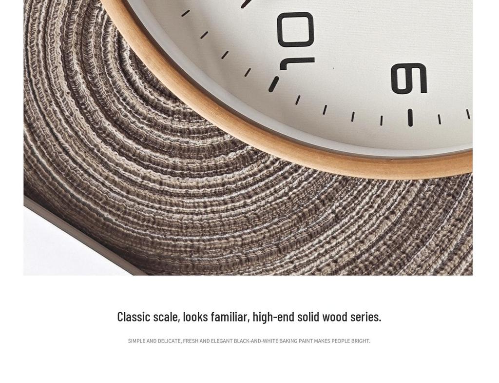 2024 Japanese Solid Wood Wall Clock - Nordic Silent Design for Living Room