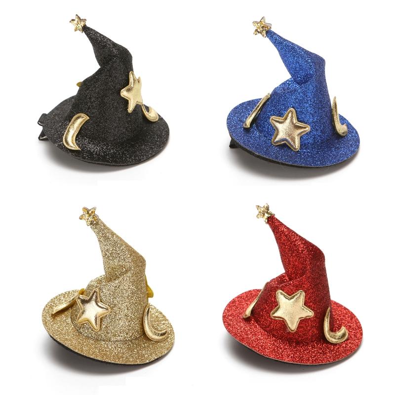 Children Mini Witch Hat Hair Clip Festival Side Clip Barrettes Hairpins Headdress for Children's Gift
