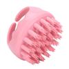 Round Shape Handheld Head Scalp Massage Brush Hair Shampoo Washing Brush with Handle (Pink)