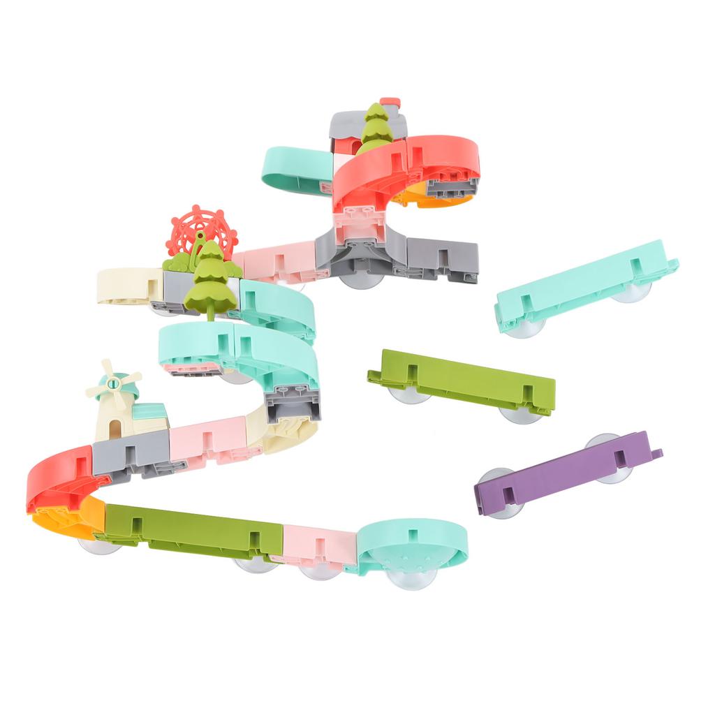 62PCS Baby Duck Slide Bath Toys Water Slide Track Wall Track Building Set Fun Bath Time Toys Shower Gifts for Toddlers