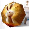 1pc Rabbit Ears Automatic Folding Umbrella, 8-Rib Durable Iron Frame, Compact Travel Umbrella for Women & Men 093