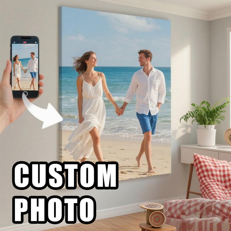 Customizable Unframed Canvas Poster,Personalized,Custom Your Photo,Share Your Favorite Memories Moments,Gift For Friends&Family,Wall Art,Home Decor
