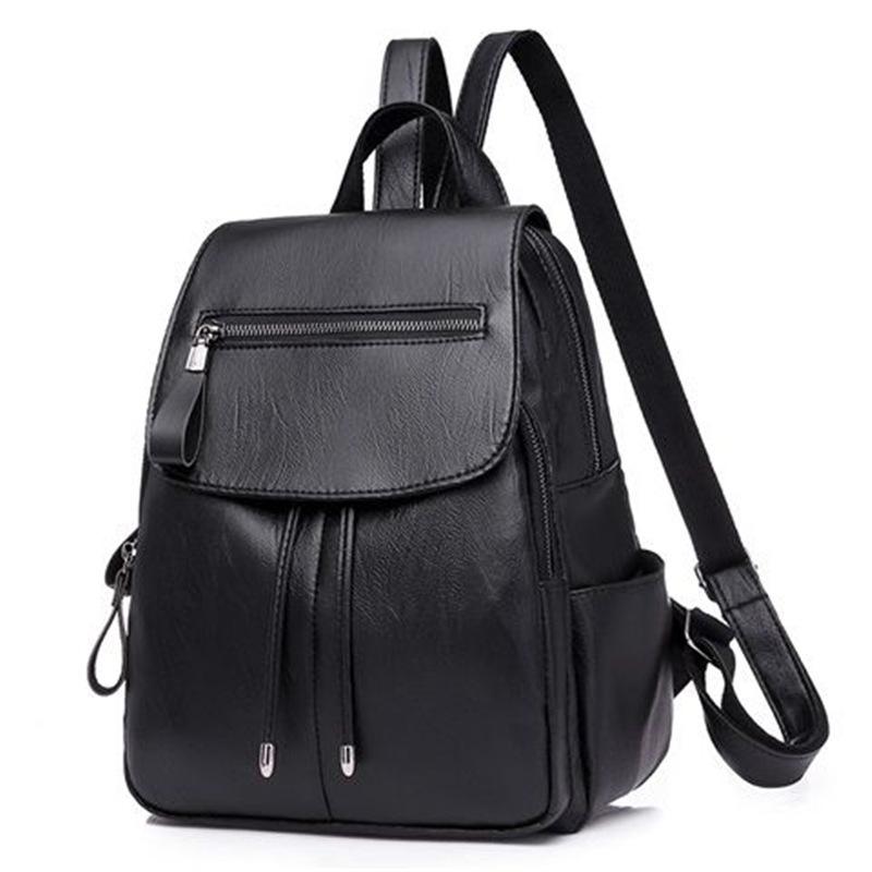 Women's Soft PU Leather Backpack - Casual Autumn/Winter School & Travel Bag