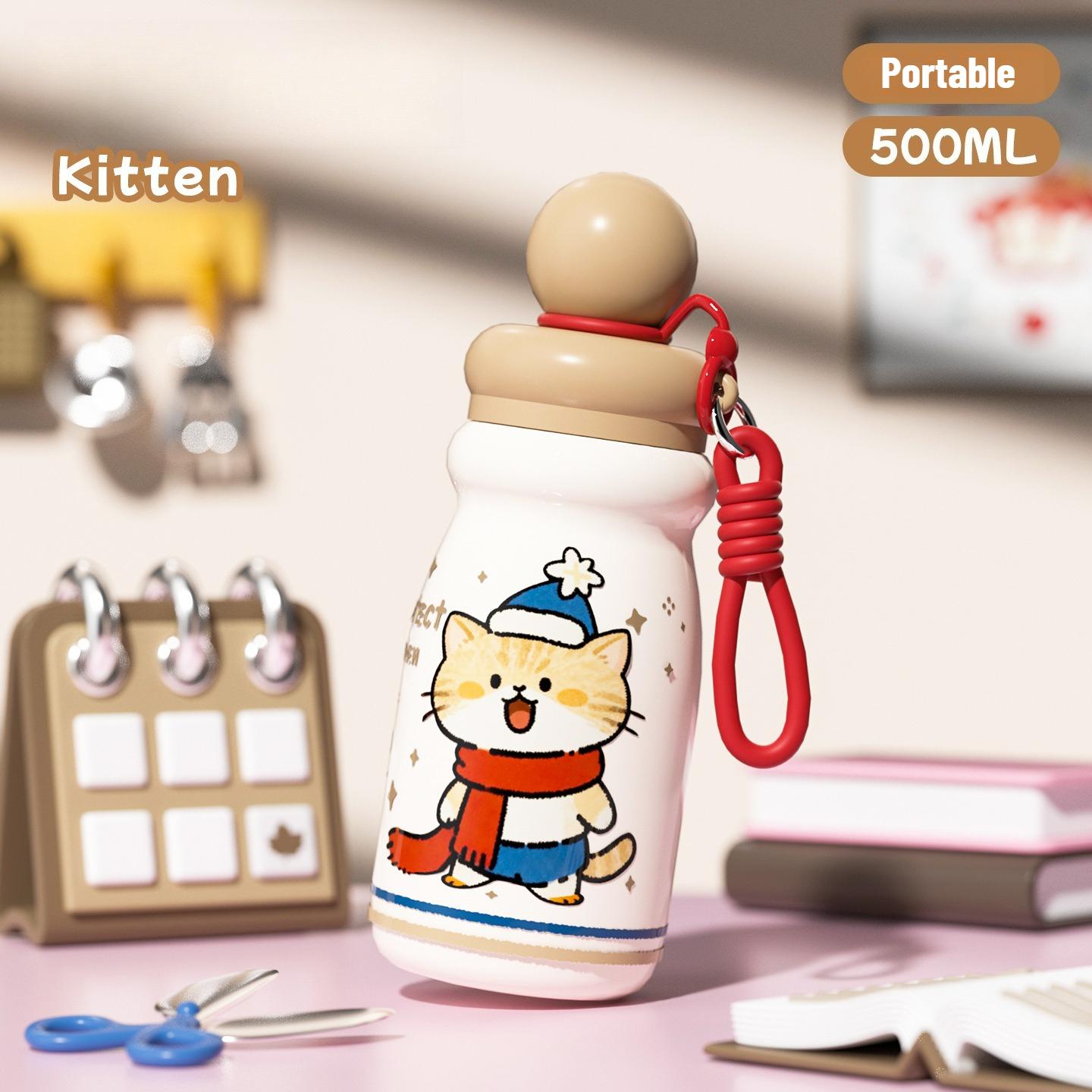 

500ML 316 stainless Vasos Termicos Eco-Friendly Garrafa De Agua Infantil Termica Portable Cute thermos bottle 500ml коричневый