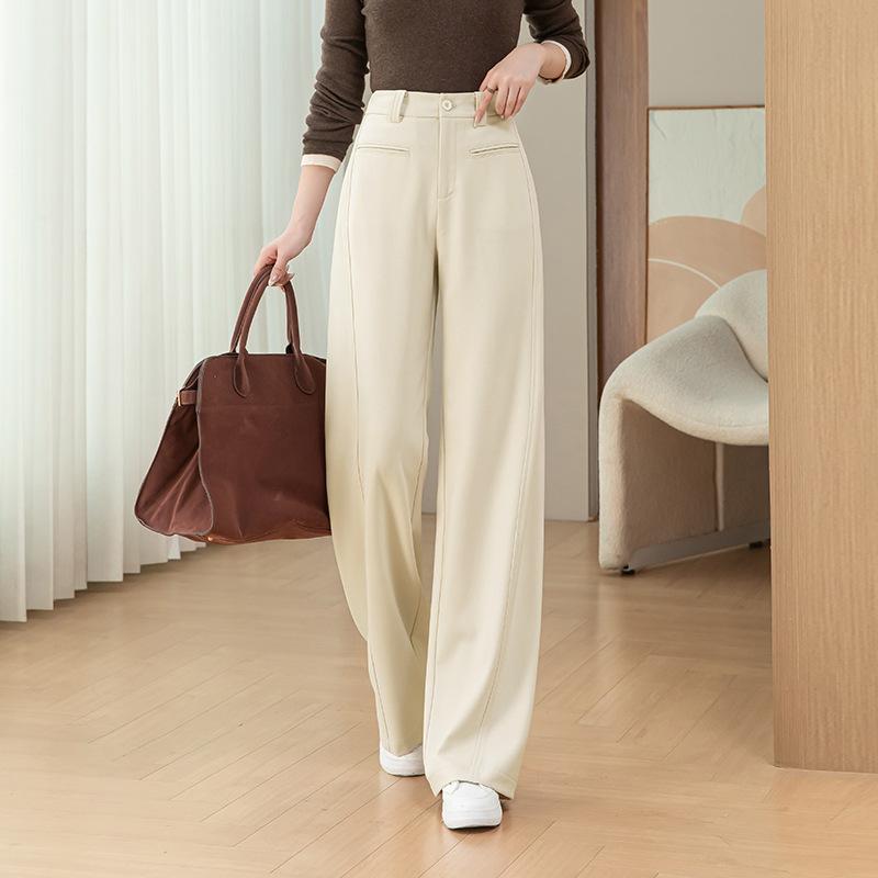 Zhengzhou women's narrow suit wide-leg pants women's 1116 autumn new thin high-waisted casual straight-leg pants
