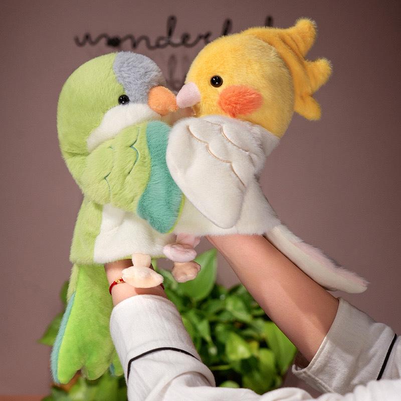 Parrot Hand Puppet Plush Toy - Tiger Skin Doll for Children’s Comfort and Learning