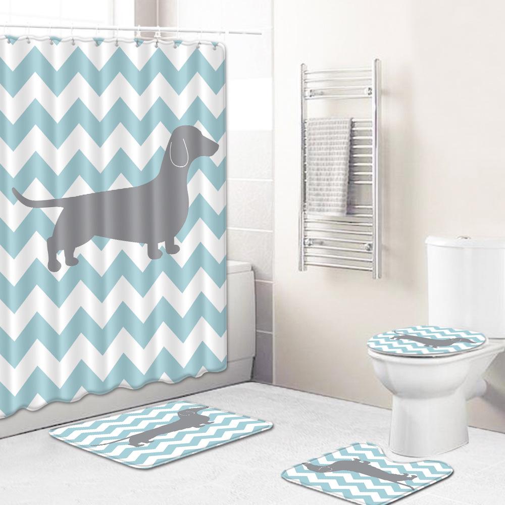 Colored Animals Elephant Lion Horse Bathroom Non-Slip Floor Mat Shower Curtain Carpet Personality Cool