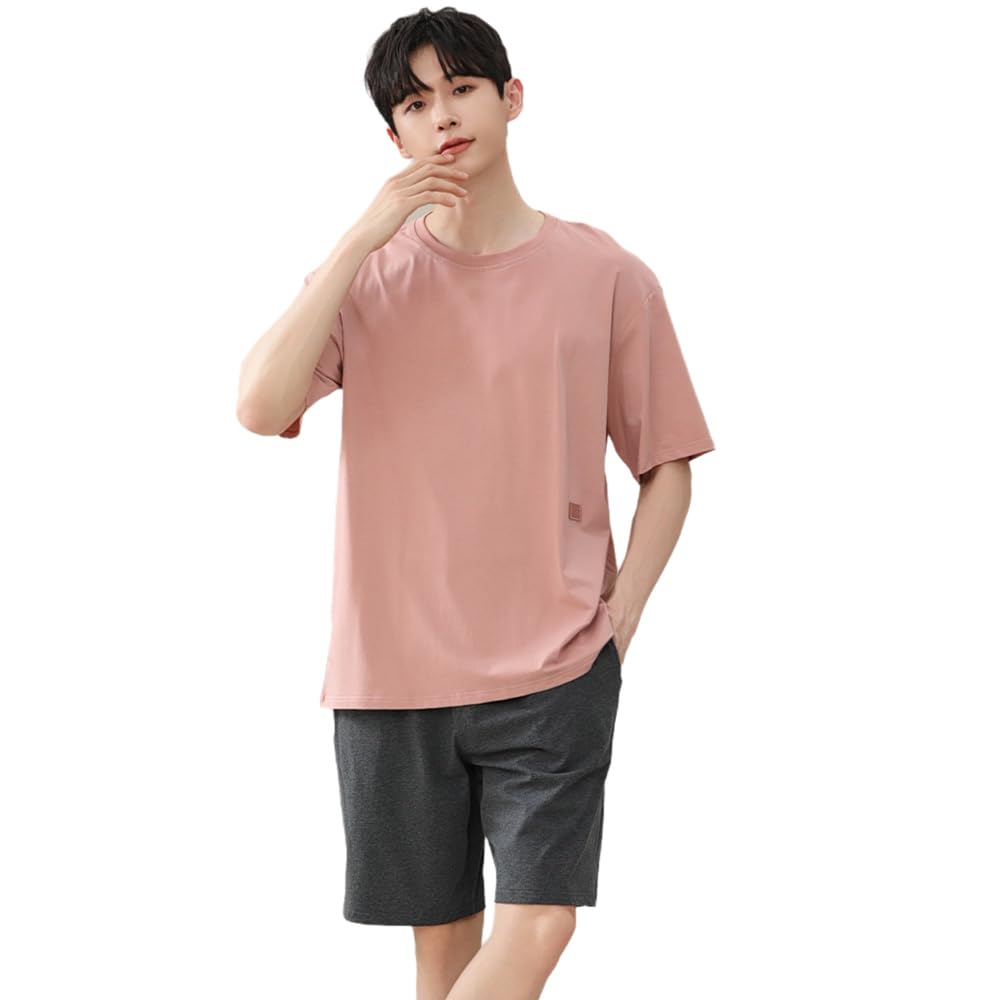 Akihee Summer Short Sleeve Cooling with Perfect for Summer Men's Pajamas, 2-Piece Set, Loungewear, Comfort, Moisture-Wicking, Breathable,