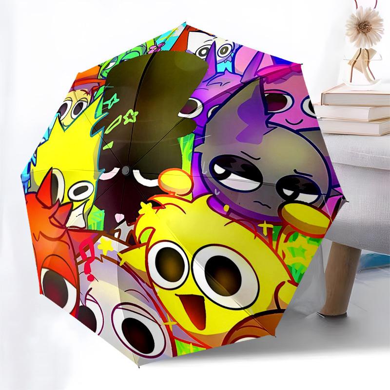 Vibrant Colors Themed Automatic Opening and Closing Umbrella, Compact Travel Umbrella, Lightweight and Portable, Suitable for Beach Commutin