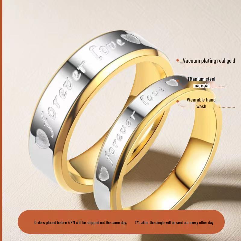 Matching Stainless Steel Couple Rings for Men and Women – Non-Fading Titanium Steel Lover Gift