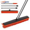 Rubber Broom Carpet Rake with Squeegee Adjustable Length for Pet Hair Fur Remover Broom for Fluff Carpet Hardwood Floor No Scra
