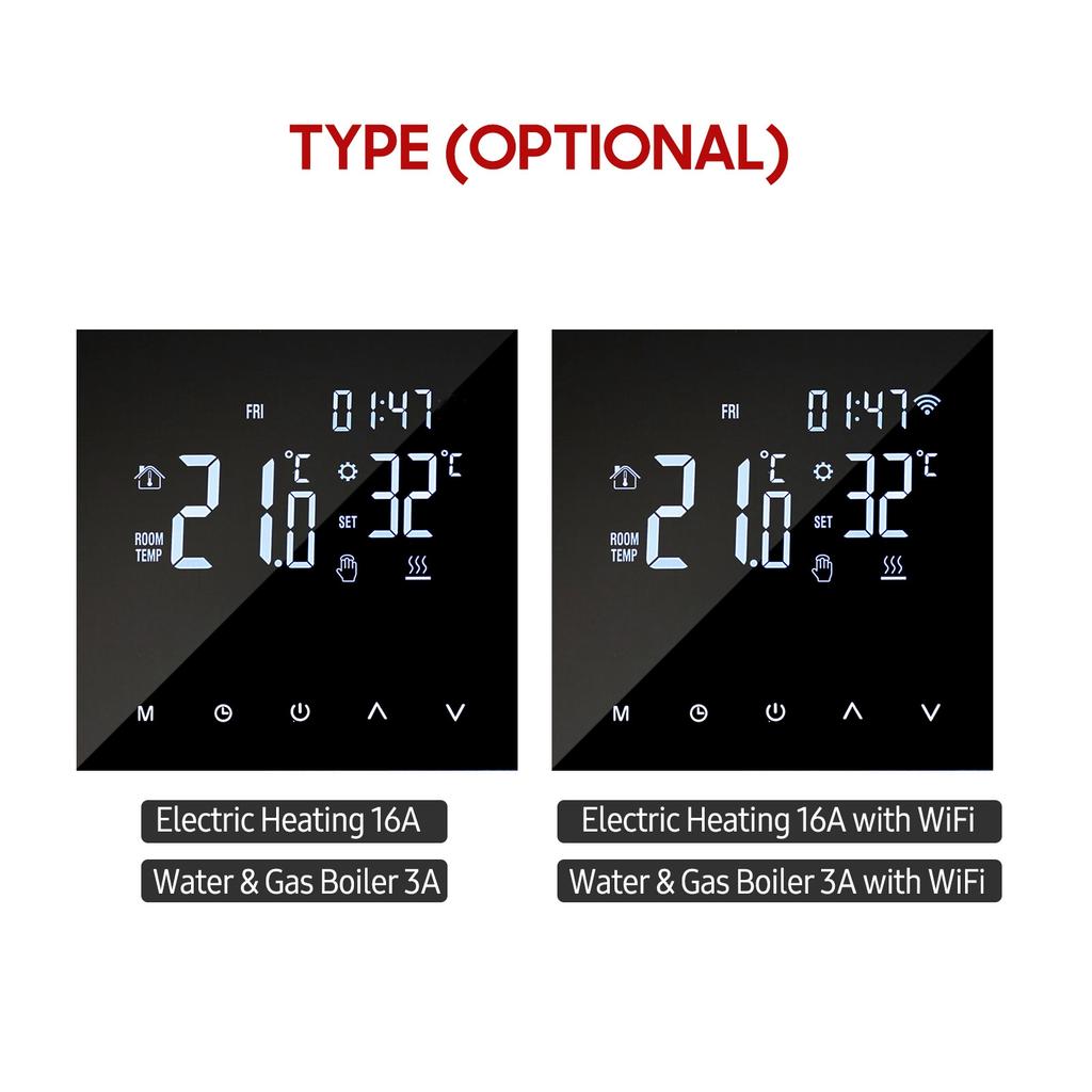WIFI Smart Heating Thermostat Digital Temperature Controller Mobile Phone APP Control Touchscreen LCD Display Week