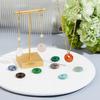 NBEADS 10 Pcs 10 Styles Natural Donut Gemstone Charms, 17.5mm Flat Round Mixed Natural and Synthetic Donut Stone Beads Pendants Natural Stone Pendant