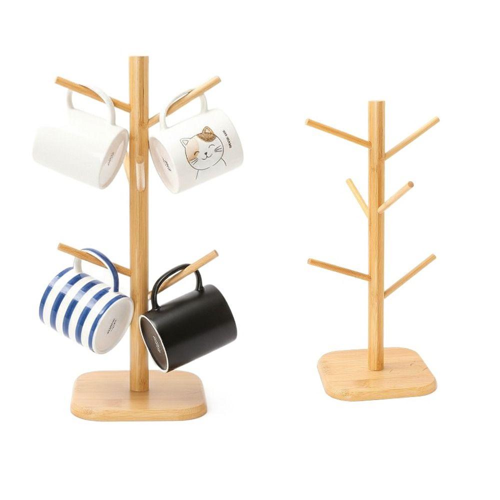 Hölzerner Kaffeetassenhalter Rutschfestes Kaffeetassenregal Robuster Tassenständer für Arbeitsplatte