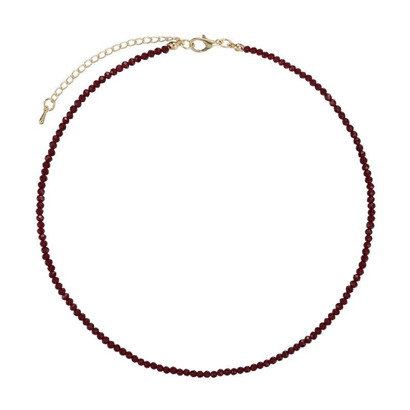 Ancola Red Pearl & Crushed Silver Luxury Choker Necklace: High-End, Fashion-Forward Clavicle Chain