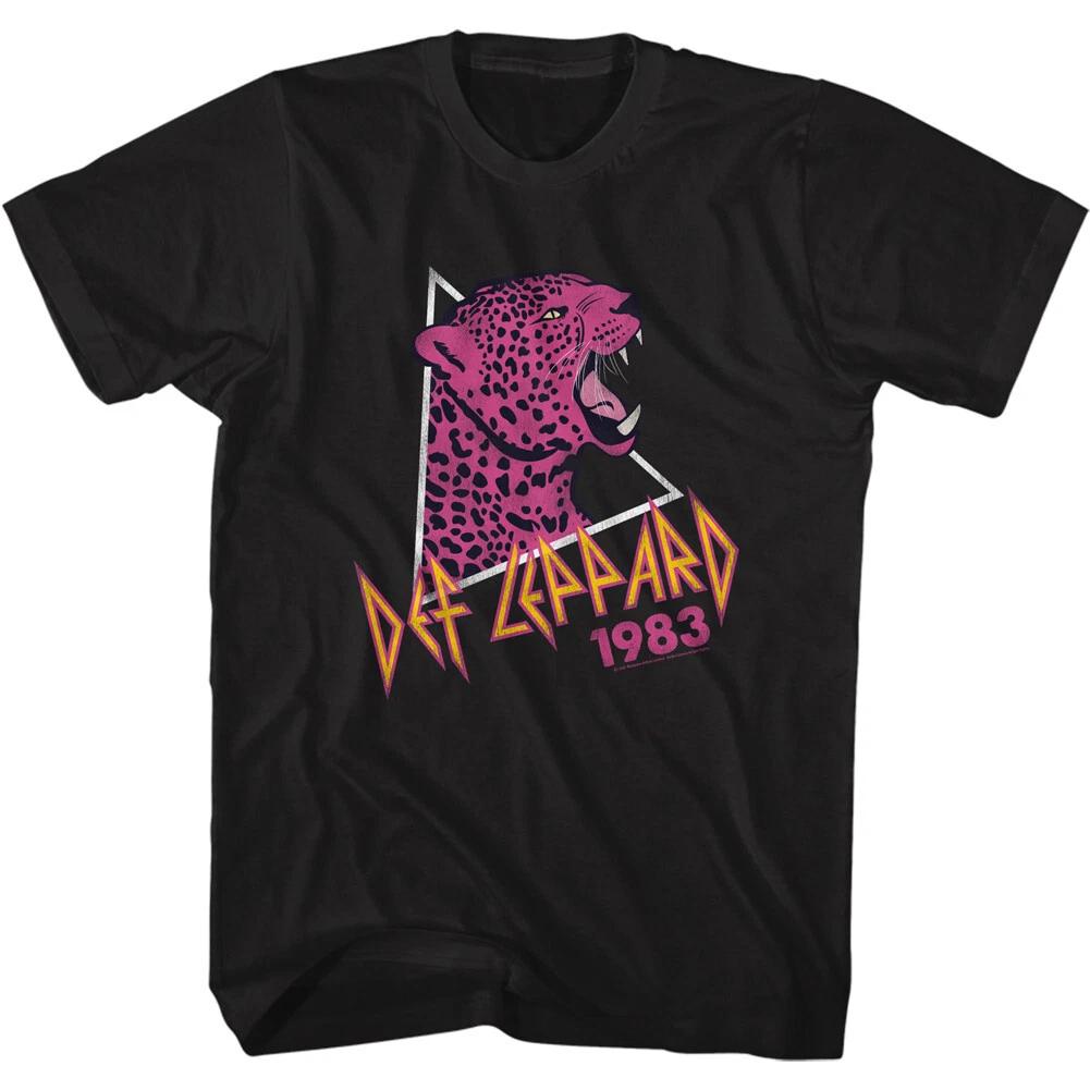 Def Leppard 1983 Pink Leopard Men s T Shirt Rock Music Band Merch S