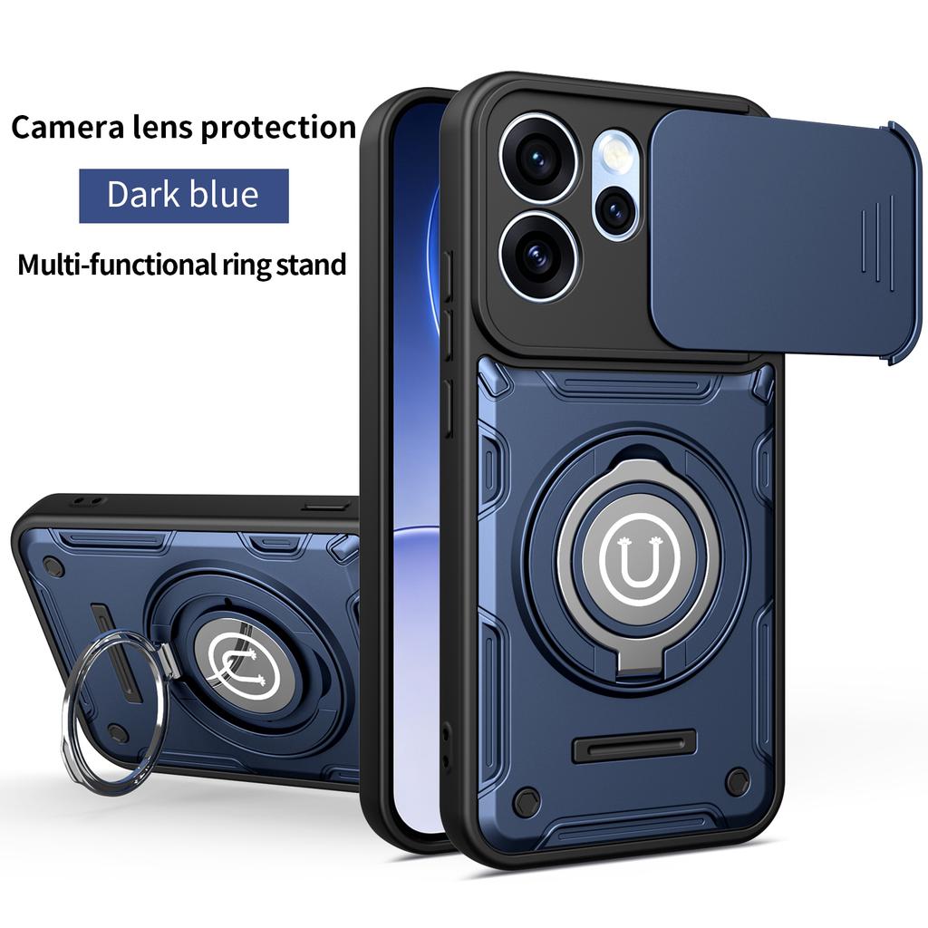Anti-slip Armor Shockproof Case For OPPO Reno 14 14F 15F Reno15 Pro Max Global Camera Lens Protection Ring Stand Phone Cover