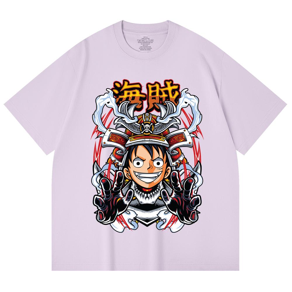 230 Gsm 100% Cotton One Piece V70 Luffy Samurai Print Unisex Heavy Cotton T Shirt