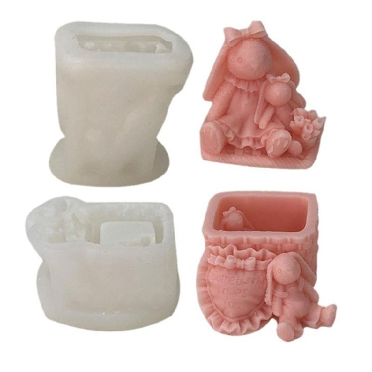 

Jewelry Box Resins Moulds Animal Candle Molds Rabbits Storage Box Silicone Molds 1