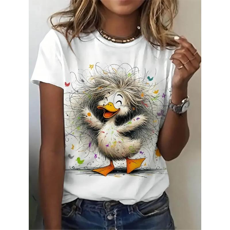 Funny Women's T-shirt Cat Graphic Print Summer Round Neck Outdoor Comfortable Fashion Casual Female Oversized Short Sleeve T-Shirts