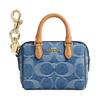 Portefeuille Mini Rowan 9 Logo Tissu Et Cuir Portefeuille Femme Indigo CDB20-IMTYV