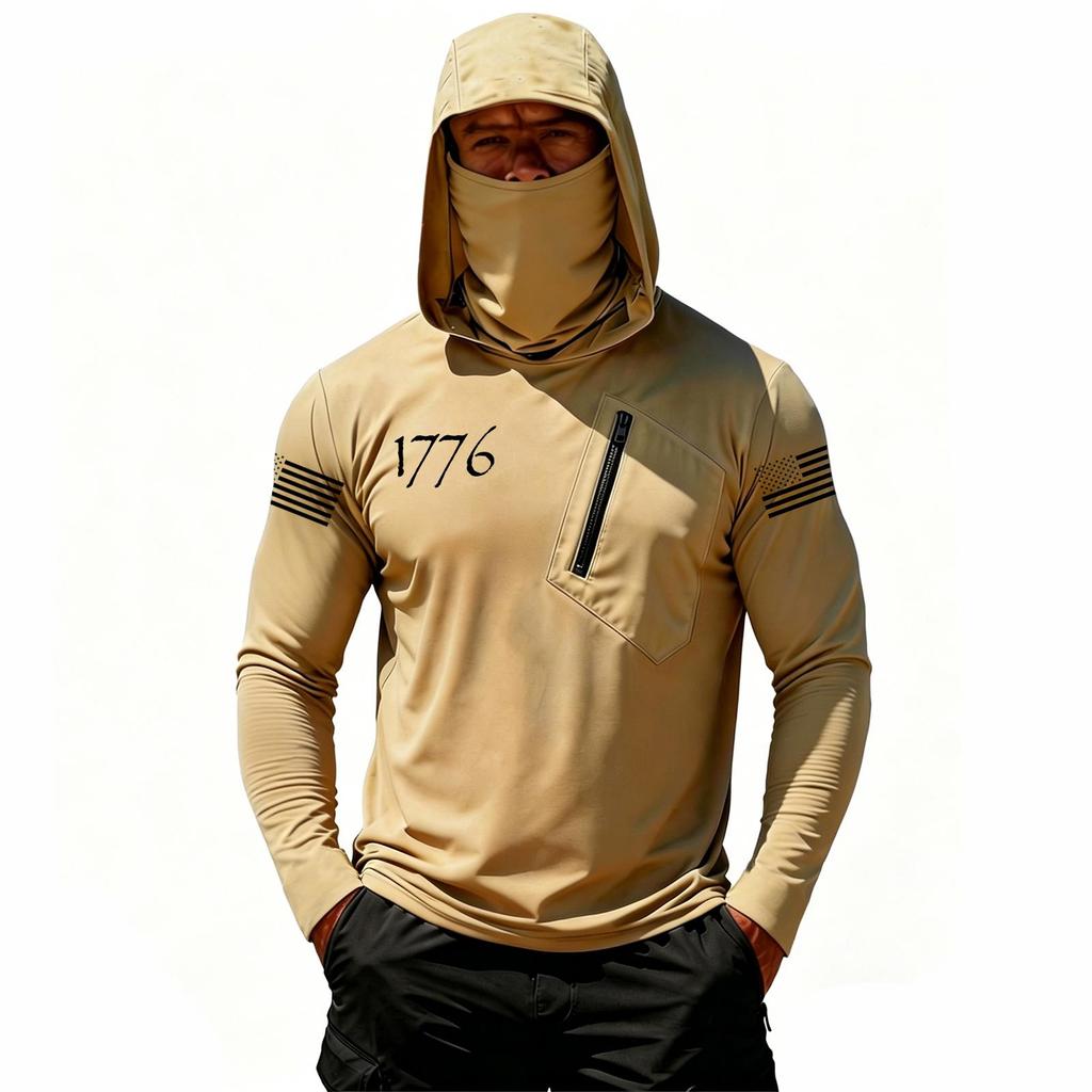 Men's Casual Hooded Long Sleeve Sunscreen Top