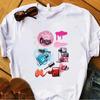 European and American Nail Polish Simple Women's Casual Cute Large Size Short-sleeved T-shirt Women Clothes Tops