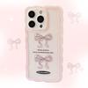 Pink Bow Suitable for IPhone16promax Apple 13 Mobile Phone Case 11 Transparent 15 Korean