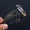 Black Rutile Gemstone Pure Copper Wire Wrapped Handmade Cuff/ Bangle Jewelry For Her