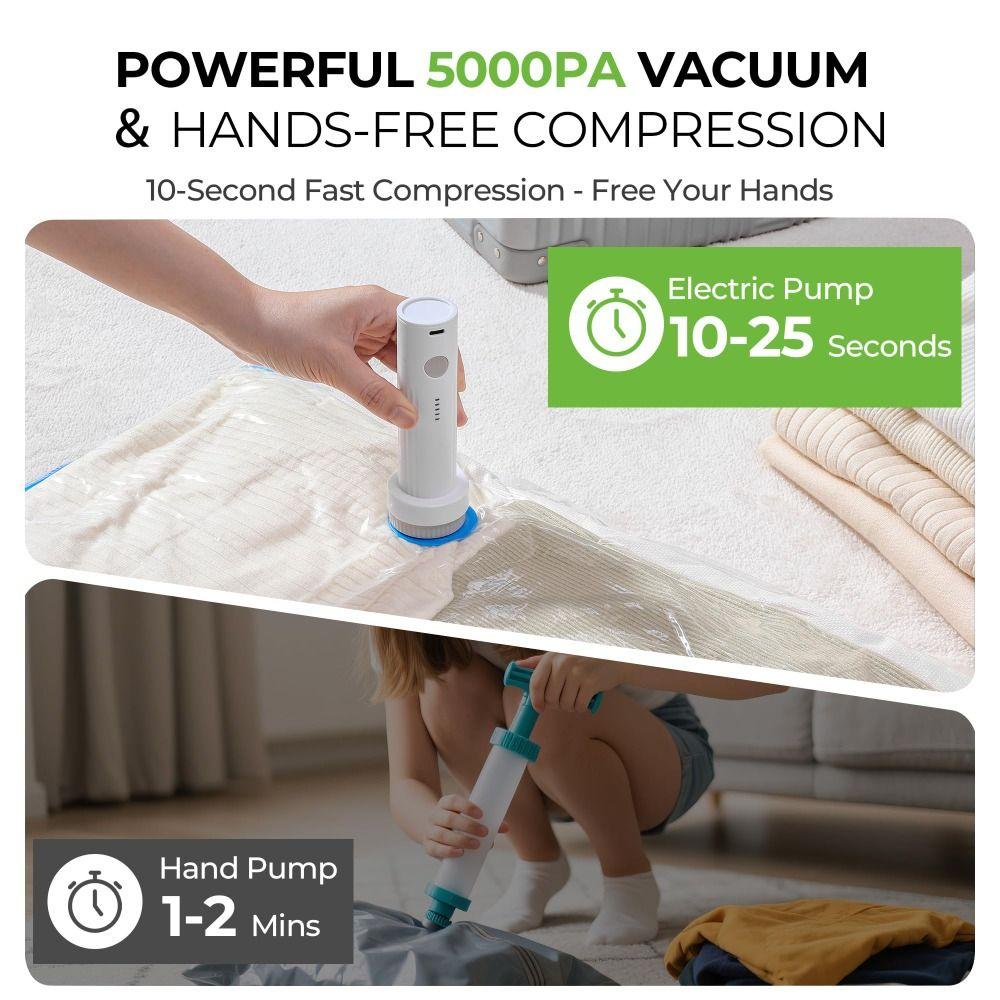 Low Noise Compressed Bag Air Pump Rechargeable Vacuum Bag Suction Pump Electric Vacuum Pump  Travel