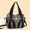 Retro Torba Tote z Panterką - Stylowa Amerykańska Moda z Japońsko-Koreańskimi Wpływami