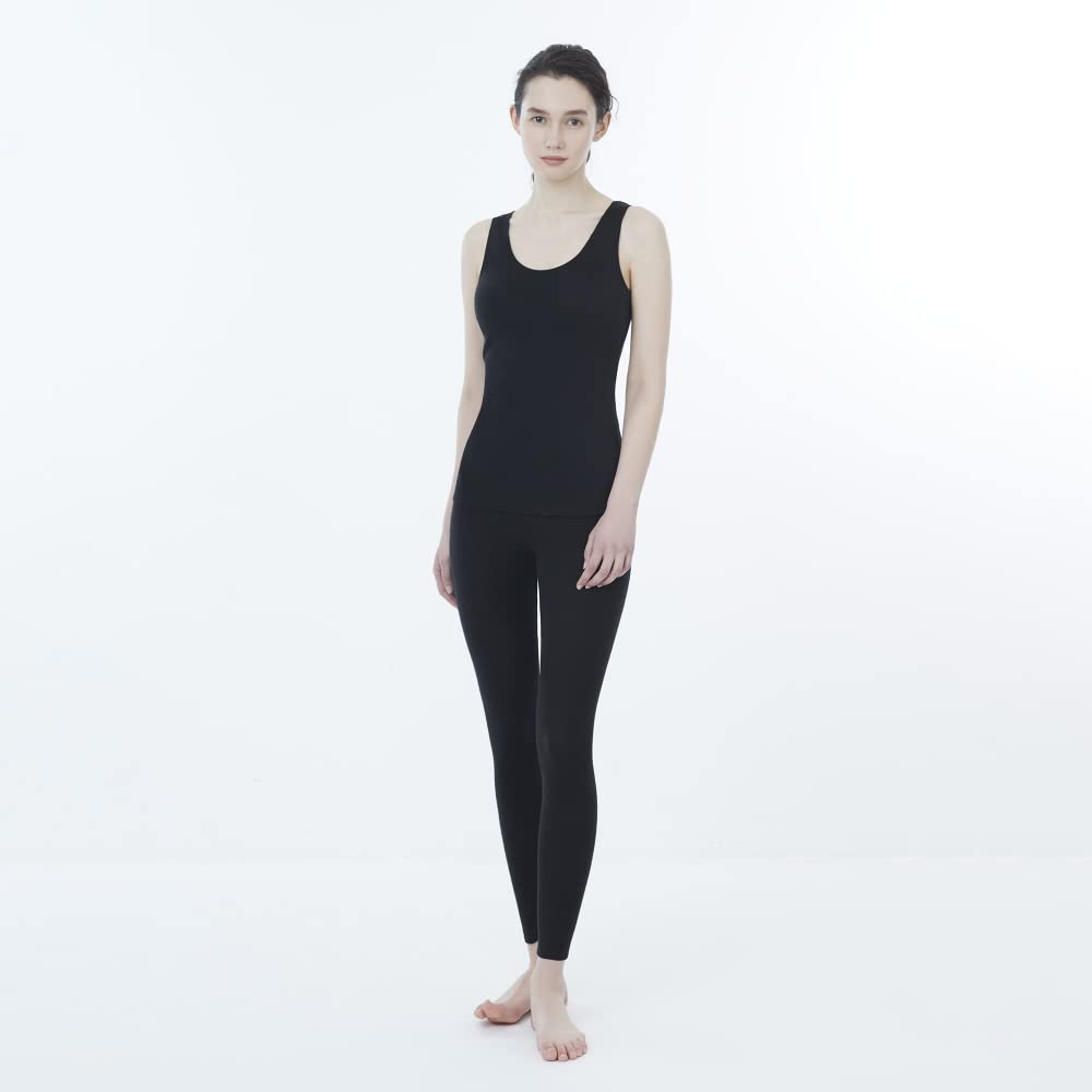 material inner shirt Breath Thermo Underwear Rand Neck Bra Top with Cup My Breath Thermo Moisture Absorption Heat Generation Underwear C2JA2803 Black