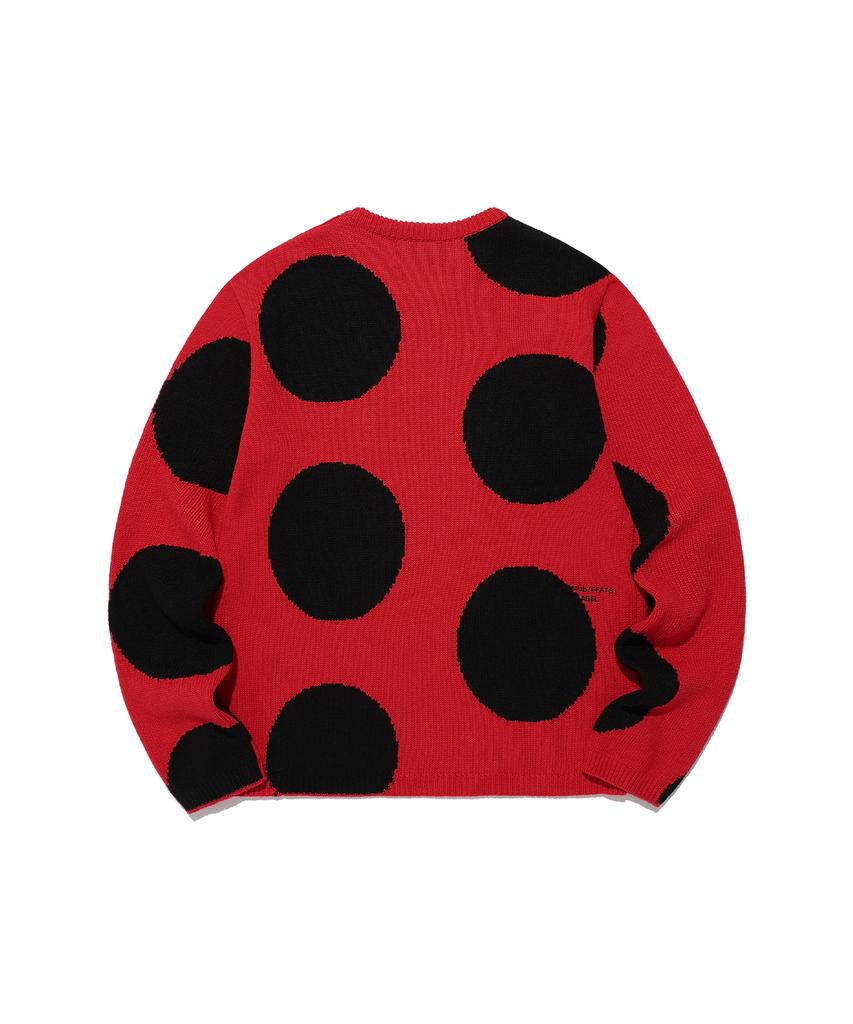 NICEGHOSTCLUB Ffats Dot L/S Knit_Red(Ng2Efuk610A)
