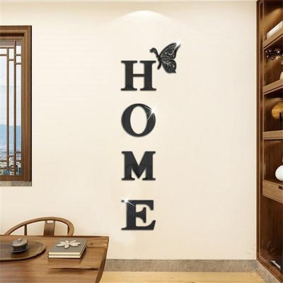 Mirror Home Letter Signs Acrylic Wall Stickers Letters Reflective Wall Decals for Living