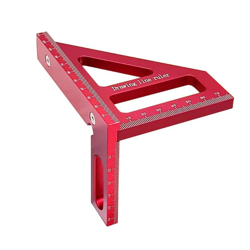 Mehrwinkel-Messlineal, 45/90 Grad Aluminium Zimmermannswinkel Förderband, Winkel-Dreieck-Lineal Design Messwerkzeug