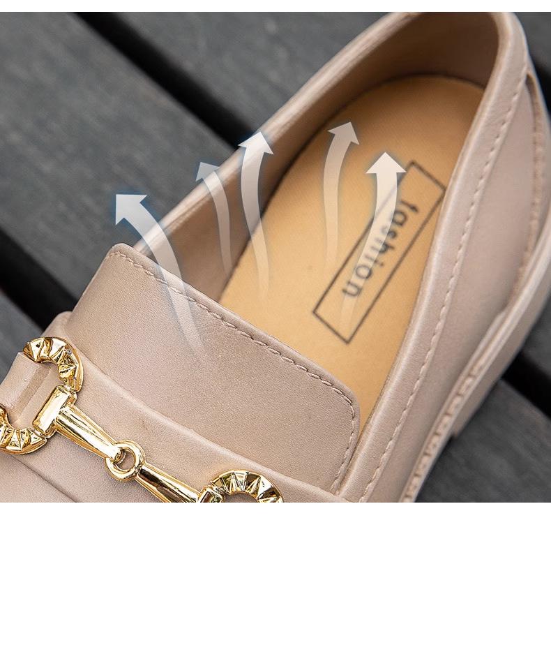 Women's Classic Waterproof Non-Slip Loafers: Thick Sole, Wear-Resistant, British & Korean Style Rain Shoes for Students