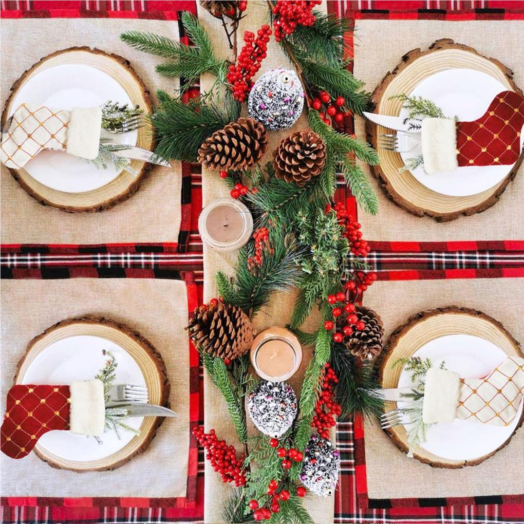 Christmas Stockings Sequin with Lanyard Non-fading Gift Candy Bag Tear-resistant Hanging Pendant Household Fireplace