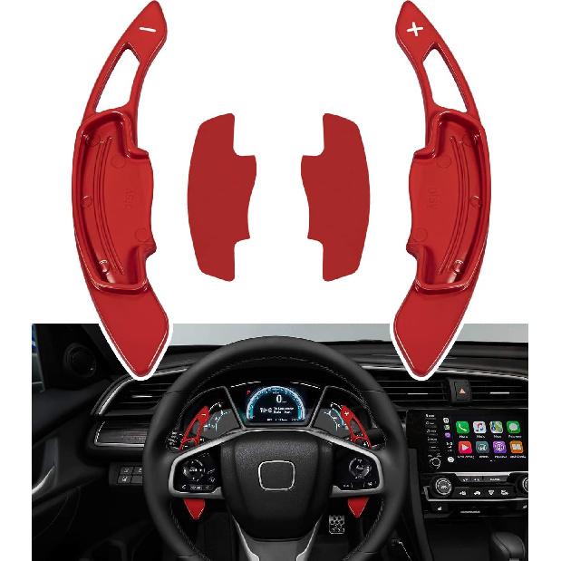 Red Sports Aluminum Steering Wheel Paddle Shifter Extension Cover Trim Interior Accessories For Honda Accord Civic Ight CR-V