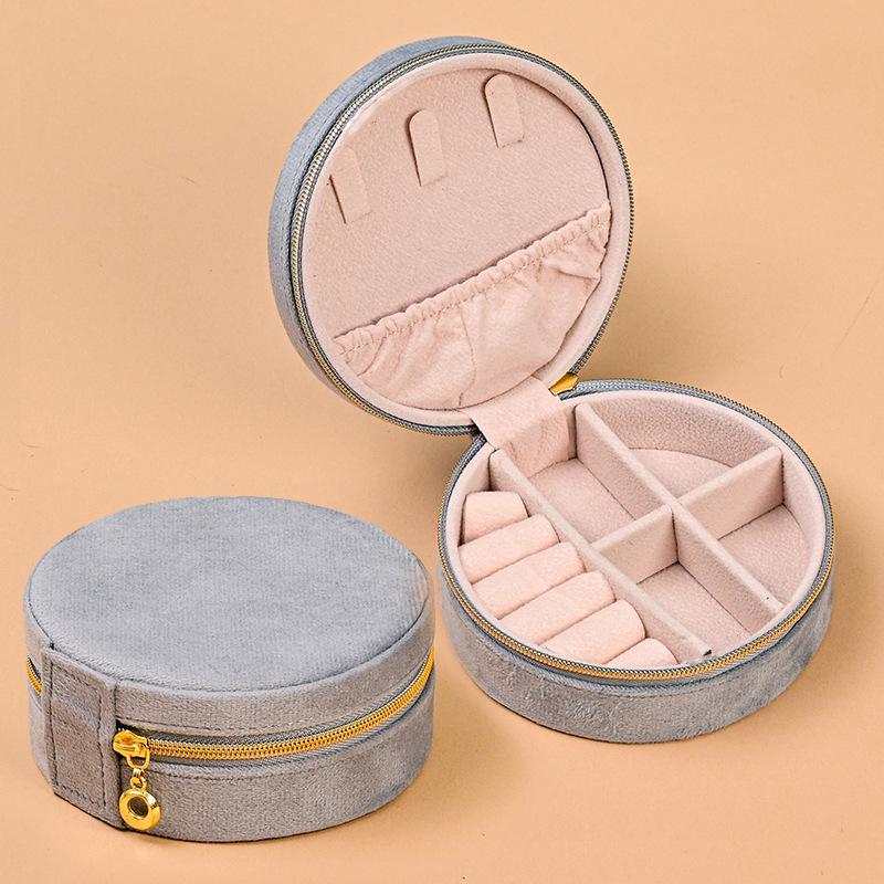 INS Round Mini Travel Jewelry Gift Box: Compact Ring Storage Case