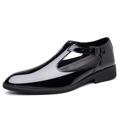 Big Size Fashion Casual  Leather Shoes for Men Solid Color Spring Summer Hallow Shoes Male Buckle Designer Sandals Man