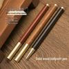 Elegant Brass & Rosewood Fountain Pen with Engravable Logo – Ideal Business or Conference Gift