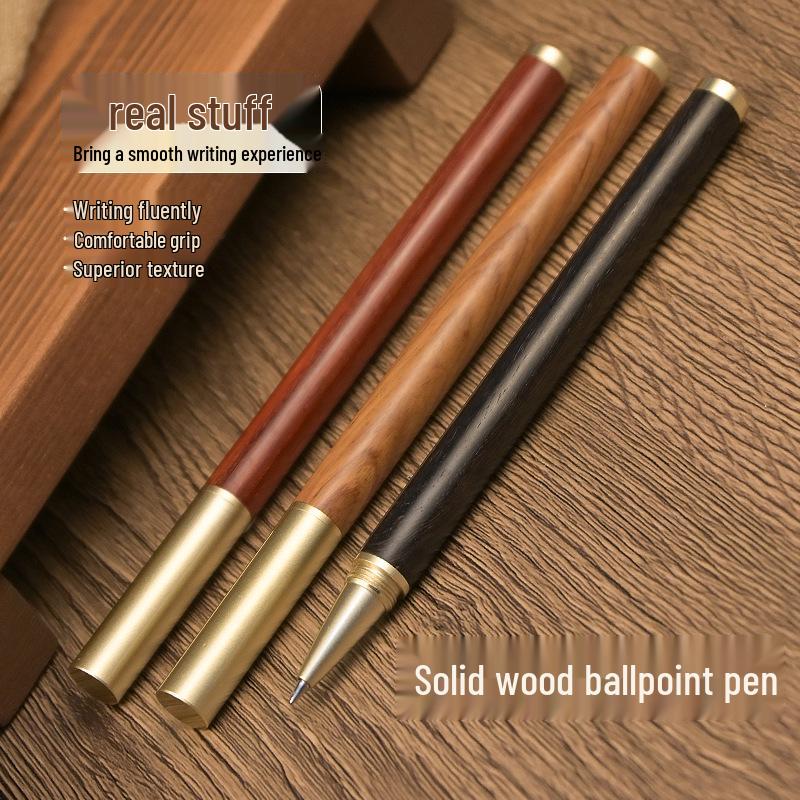 Elegant Brass & Rosewood Fountain Pen with Engravable Logo – Ideal Business or Conference Gift