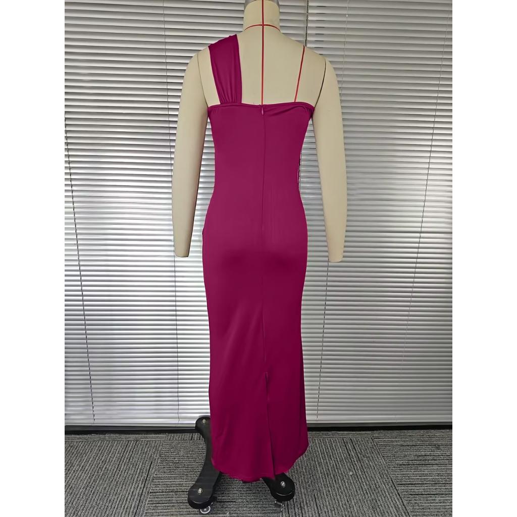 Spring New Arrival Women's Sexy Strapless Solid Color Patchwork Bodycon Slim Fit Hip Wrap Dress for European and American Cross-border Trade