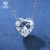 Qianjian Custom Jewelry 925 Sterling Silver Moissanite Pendant Necklace 6ct VVS Heart Moissanite Pendant Gift for Women